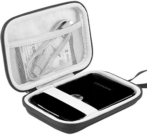 Khanka Hart Tasche für HP Sprocket Select & Plus 2nd/1st Edition Sofortbilddrucker Mobiler Fotodrucker und HP Zink Fotopapier 5,8 x 8,7 cm.(Schwarz/Weiß)