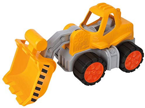BIG - Power-Worker Radlader - Spielzeug Auto ideal für Unterwegs, Reifen aus Softmaterial, beweglicher Ladearm, sonnengelb für Kinder ab 2 Jahren