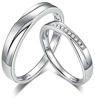 KnSam 18 Karat (750) Weißgold Ring Paar Ring Set Paarpreis Runde Form Ehering Gelbgold Weiß Gold
