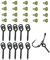 10x Fishing Bait Screws & 20x Hook Stops, Carp Boilie Bait Screw Eyes With Link Loop Terminal Tackle Accessories