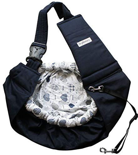 OrgMemory Sac De Transport en Bandoulière pour Animal, Sac Ventral Chat, Sac À Bandoulière pour Chat Chiot Réglable (Heart Shaped)