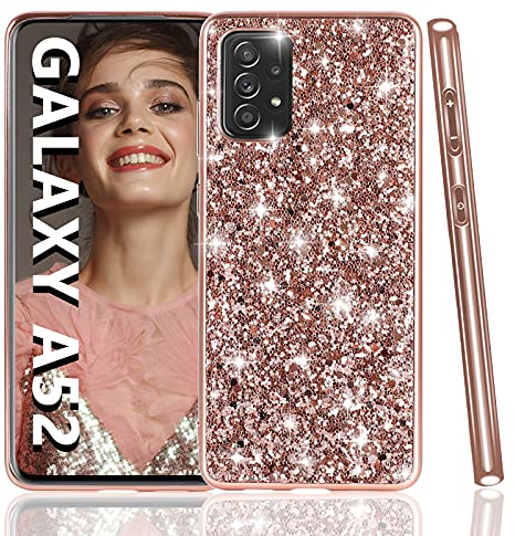 Handyhülle für Samsung Galaxy A52/A52s 4G/5G Hülle Glitzer Ultra Dünne Original Harte Handyhülle für Samsung A52/A52s Hülle Mädchen Sparkle Bling Stoßfest Anti-Kratzer Dauerhaft Galaxy A52 Schutzhülle
