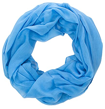 Lolus Damen Loop Rundschal Hals-Tuch in verschiedenen Farben und Blumen Muster Accessoires Schal (U3 hellblau)