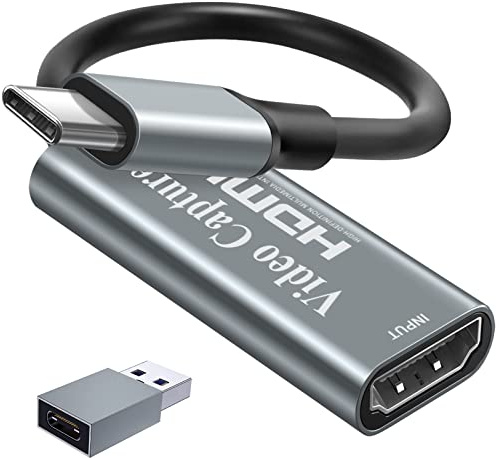 Papeaso Video Capture Card, Video Recording Card Wonderful 4K HDMI to 1080P USB C for Gaming Streaming TV Recorder, for Windows Mac OS System with USB C Adapter to Adjust PS4, Switch, Xbox1