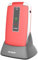 isheep SF213+ GSM Téléphone Senior Clapet Portable Débloqué avec Grandes Touches, Bouton SOS, Radio FM, Socle Chargeur (Rouge)