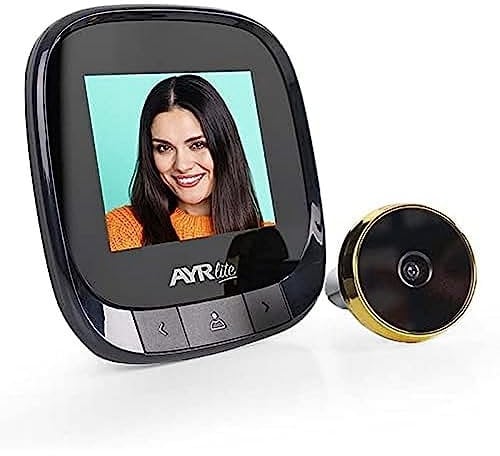 Spioncino digitale AYR Lite 9001. Registrazione delle immagini. Batteria interna ricaricabile. Finitura nero/ottone.