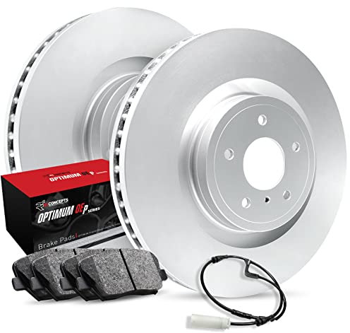 R1 Concepts Bremsen und Rotoren Kit vorne | Bremsbeläge vorne | Bremsrotoren und Beläge | Optimum OEp Bremsbeläge und Rotoren | Sensor Kit | passend für 2017–2020 Audi Q7, 2019–2020 Audi Q8