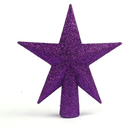 YYCRAFT Weihnachtsdekoration, glitzernd, Sternmotiv, 15,2 cm, Violett
