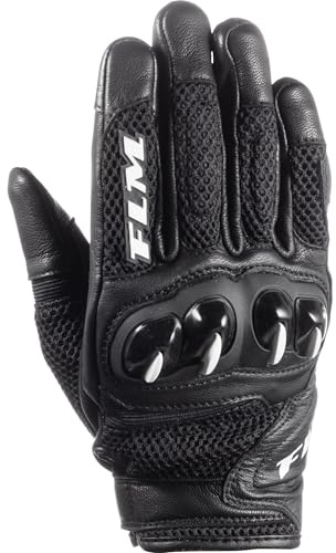 FLM Motorradhandschuhe kurz Motorrad Handschuh Misano Air Damen Leder/Textilhandschuh kurz schwarz 8, Sportler, Ganzjährig