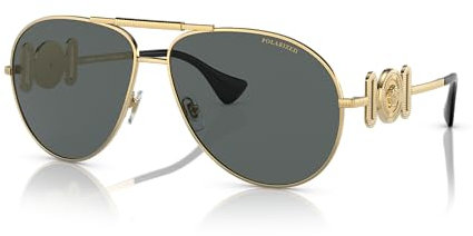 Versace Sunglasses VE2249 100281 Unisex Gold color Gray lens size 65 mm
