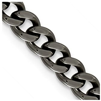 Panzerkette, Titan, poliert, 7,5 mm, Schmuck, Geschenke für Frauen – Längenoptionen: 51 56 61, Metall