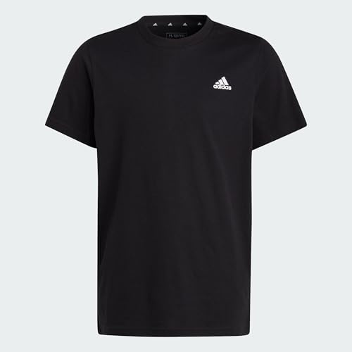 Adidas Unisex Kinder Essentials Small Logo Cotton Tee, Black/White, 11-12 Years