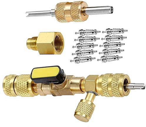 Riloer 1 ensemble d'outils de démontage et d'installation de valve - Filetage de vis 1/4 et 5/16 SAE pour climatisation R22/R134/R410/R32