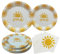 Visroco 60-teiliges Partygeschirr-Set, Boho-Sonne, Geburtstagsparty-Dekoration, Sonnenschein-Partyzubehör, Teller, Servietten, perfekt für die erste Reise um die Sonne, Party