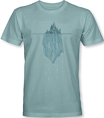 Camiseta de montaña para hombre: Montañas de la Luna – Camiseta de escalada para hombre – Regalo para excursionistas – Montañeros – Equipo al aire libre, azul hielo., M