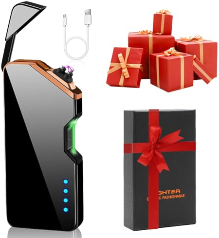CEWROM Elektrisches Lichtbogen Feuerzeug Winddicht USB-Aufladbar - Langlebiges Sturmfeuerzeug Männer, Papa & Opa - Vatertag, Geburtstag Geschenkidee für Freunde, Kollegen
