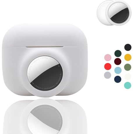 2-in-1: CAQAKA Anti-Kratzer, Anti-Verlust-Schutzhülle, kompatibel mit AirPods Pro, AirTag, weiche Silikon-Schutzhülle für Jungen, Mädchen, Damen, Herren