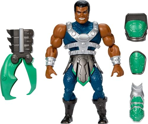 Masters of the Universe Origins Turtles of Grayskull Clamp Champ Reptile Wars Bewegliche Actionfigur, Teenage Mutant Ninja und MOTU Crossover Helden-Spielzeug, JBN05