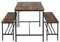 FurnitureR Juego de comedor de 3 piezas, mesa de comedor con 2 bancos, mesa de comedor de cocina, mesa de desayuno, juego de muebles para 4 personas, mesa de cocina (110 x 70 x 74 cm), 2 bancos (100 x