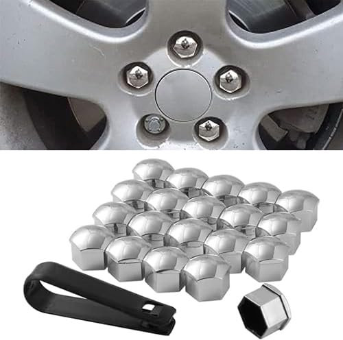 HEXYLI 20 Stücke Radschraubenkappen, für Benz W100 W108 W109 W111 W112 W123 W124 Staubschutz Radmutterkappen Felgen Mutter Deckel Nabe Bolzen Abdeckung Auto Zubehör,C-19mm