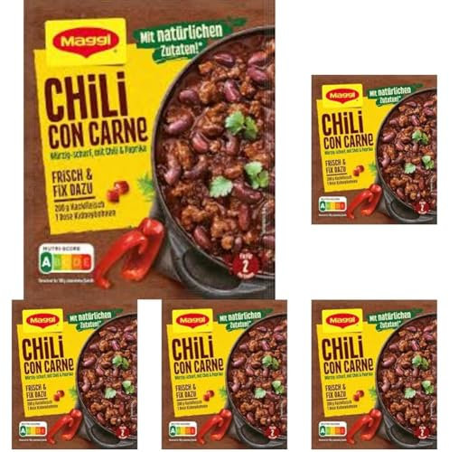 MAGGI Fix für Chili con Carne, Würzmischung, mit natürlichen Zutaten*, für 2 Portionen, 5er Pack (1 x 33g Packung)