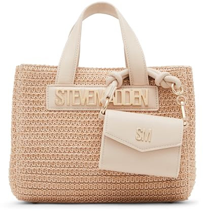 Steve Madden Damen Raffia Tote Flores Mini-Tragetasche aus Bast, Sand