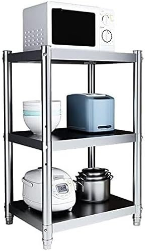 KHLMSRXJ Estante para microondas de 3 Niveles, Rejilla de Acero Inoxidable para Almacenamiento en la Cocina, Soporte para Horno microondas, Rejilla para Horno microondas (tamaño: 45 x 30 x