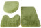 CAKEEYUM Juego de Alfombra de baño 3 Piezas, Alfombra de baño Verde Suave Absorbente de Agua, de Inodoro en Forma de U sin Deslizamiento, Cubierta de Asiento de Inodoro Lavable para