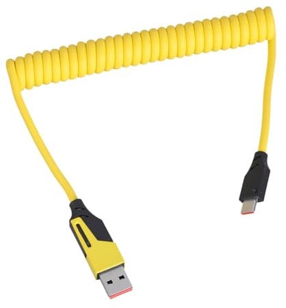 TTTLLNN Cavo retrattile 2 in 1 di tipo C + cavo USB da 65 W, ricarica rapida e trasferimento dati a molla da 480 Mbps, filo a spirale per dispositivi
