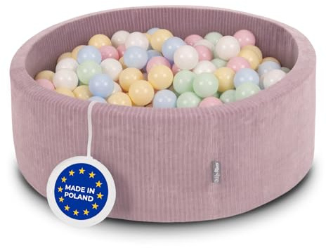 KiddyMoon Bällebad Kinder Schaumstoff 90X30cm/200 Bälle Für Baby Ab 1 Jahr