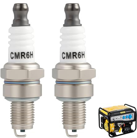 2 Stück Zündkerze Rasenmäher CMR6H – Ersatz Zündkerzen für Rasenmäher & Motorsensen – Universelle Zündkerzen Ersatzteile – Passend für Gartengeräte – Langlebige Spark Plugs