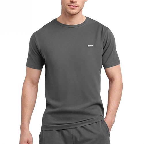 SMILODOX T-Shirt Herren Ilyas, Komfortables Herren-Shirt mit graviertem Metallabel, Weiches Baumwoll-Shirt für Alltag und Freizeit, Schlichtes Oberteil, Hochwertig verarbeitet, Vielseitig kombinierbar