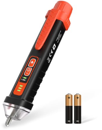 YOWEXA Berührungsloser Spannungsprüfer NCV, AC Stromprüfer 12/48-1000V | Leitungssuchgerät mit Taschenlampe, Kabelbruch-Suchgerät Stift Durchgangsprüfer für Steckdose Schaltschrank