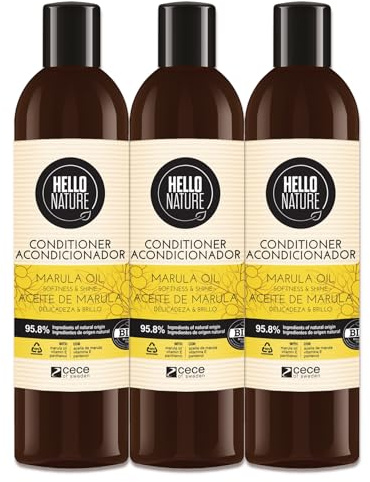 P-Beauty Naturkosmetik Conditioner mit Marulaöl - Haarmaske für trockenes, strapaziertes Haar, Glanz & Geschmeidigkeit - Haarpflege mit Vitamin C, Vitamin E und Omega-Fettsäuren (3x 300ml)