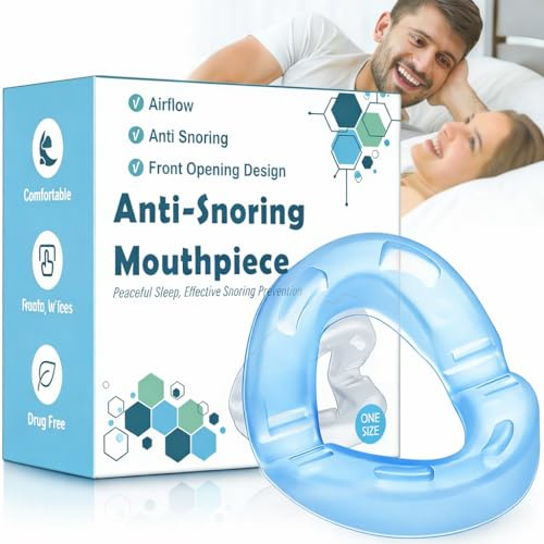 Anti Snoring Devices,Multifunctional Anti Snoring Mouthpiece,180° Open Front Design,Comfort Anti Snoring Mouthpiece Devices - Ready to Use - Snore Stopper - Blue