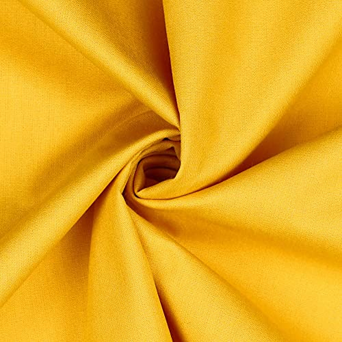 babrause® Baumwollstoff uni gelb Webware Meterware Popeline OEKOTEX 150cm breit - Ab 0,5 Meter