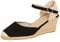 Lora Dora Womens Hessian Wedge Sandals Black with Memory Foam 6 UK