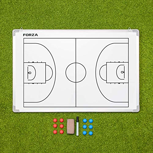 FORZA Coaching Tafeln │ (Wählen Sie Ihr Sport aus) │ 5 Taktische-Tafeln, die einfach zu abwischen sind│ Stifte werden enthalten (90cm x 60cm Coaching Tafel, Basketball)