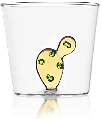 Ichendorf Milano Tumbler Cactus Ambra | Collezione Desert Plants | 35 cl | Vetro Borosilicato | Fatto a Mano