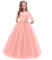 Vestito da bambina con fiori, da principessa, per feste, matrimoni, feste, damigelle d'onore, abito da cocktail elegante, lungo abito da sera per la comunicazione, Rosa tesoro, 11-12 Anni
