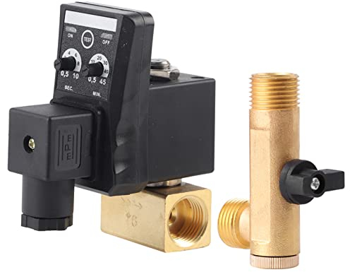 Soupape de Vidange Automatique Électronique en Laiton, Vanne de Vidange Automatique G1/2 DN15 Vanne de Vidange Électronique Automatique pour Condensat de Compresseur d'air (AC230V)(230V)