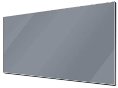 banjado Glas Magnettafel 120x60cm / Magnetwand Glas/Magnetpinnwand als Memoboard Glas/Pinnwand Magnettafel Küche, Büro, Kinderzimmer inkl. 4 Magnete & Montageset - Silber Metallic