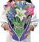 Papier-Pop-Up-Karten,Lilien und Lupinen,12 Zoll, lebensgroßer Blumenstrauß, Geburtstagsgeschenk, Grußkarten mit Notizkarte und Umschlag für Frauen, Mädchen, Ehefrau, Mutter