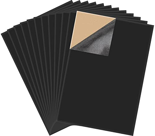 DIVINA VITAE Selbstklebende Filzblatt Schwarz 12 Stück Samt Selbstklebend Stoff Selbstklebender für Rückseite Schmuckkästchen und Schubladenfutter Bastelstoff DIY Herstellung