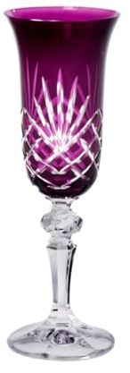 CRISTALICA Sektglas Champagnerglas Laura Handgeschliffen 150ml Lila