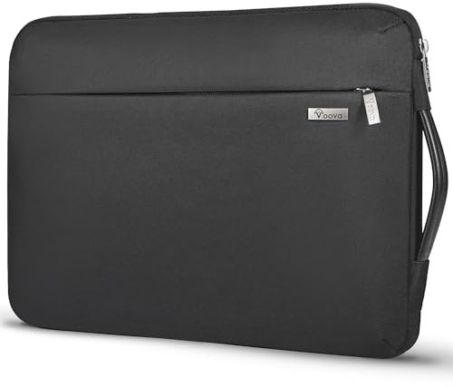 Voova 360° Protective Laptop Sleeve Carry Case 15.6 16 inch with Handle, Waterproof Slim Computer Cover Bag for MacBook Pro M3/M4 16, 15.6” HP Acer Lenovo ThinkPad IdeaPad Asus Notebook, New Black