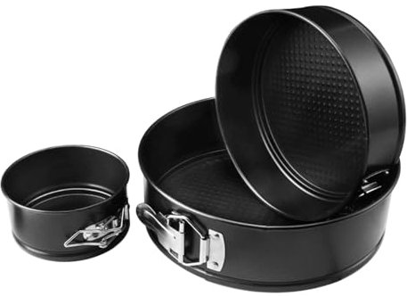 ZONADAH Springform-Set, 4 Zoll, 7 Zoll, 9 Zoll, Antihaft-Kuchenform, Backformen-Set, Kuchenform mit abnehmbarem Boden, Käsekuchenformen, Backformen-Set, 3 Stück