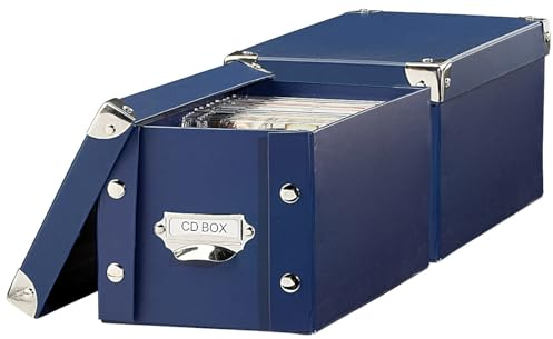 PEARL 2er-Set CD-Archiv-Box für je 24 Standard- oder 48 Slim-CD-Hüllen, blau