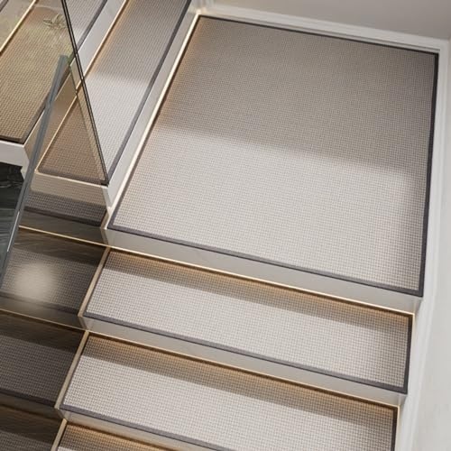 BangDon Weicher Teppich, Treppenstufen, rutschfester Teppich, rutschfest, für den Innenbereich, Läufer für Kinder, ältere Menschen und Haustiere, Gummi-Stufenmatten für Holzstufen (Grau, 7 Stück)