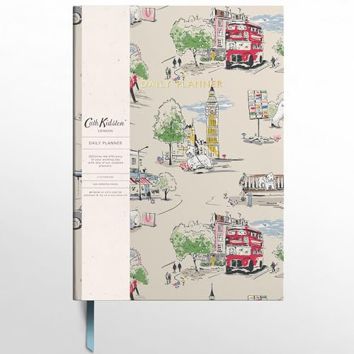 Cath Kidston Tagesplaner Notizbuch A5 - To Do Liste Notizbuch - 288 Seiten Undatiert Organizer Planer - Stundenplaner, Notizseite - A5 2024 Tagebuch für neuen Job, Zuhause oder Universität - Billie